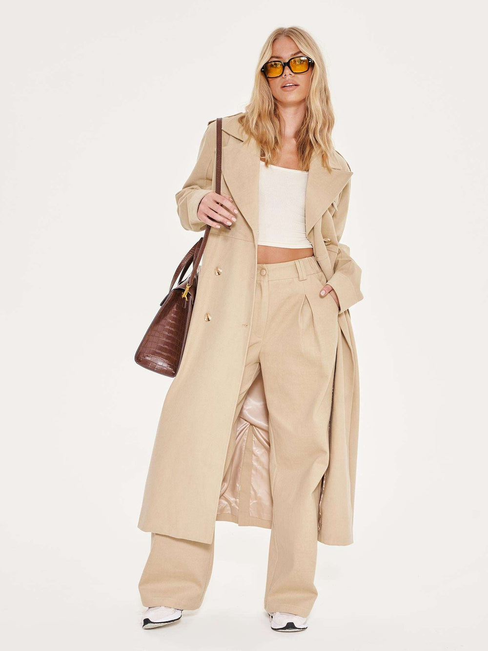 Belted Trench Coat - Stone