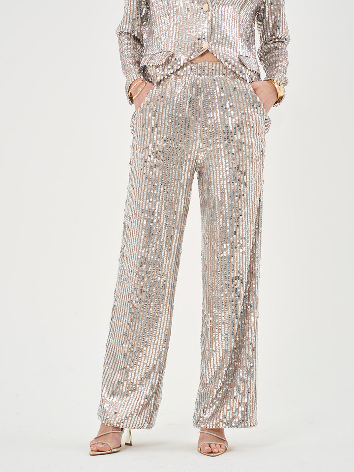 Pippa Wide Leg Sequin Trouser