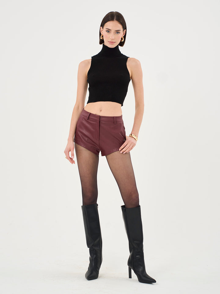 FAUX LEATHER SHORTS