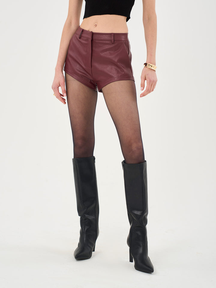 FAUX LEATHER SHORTS