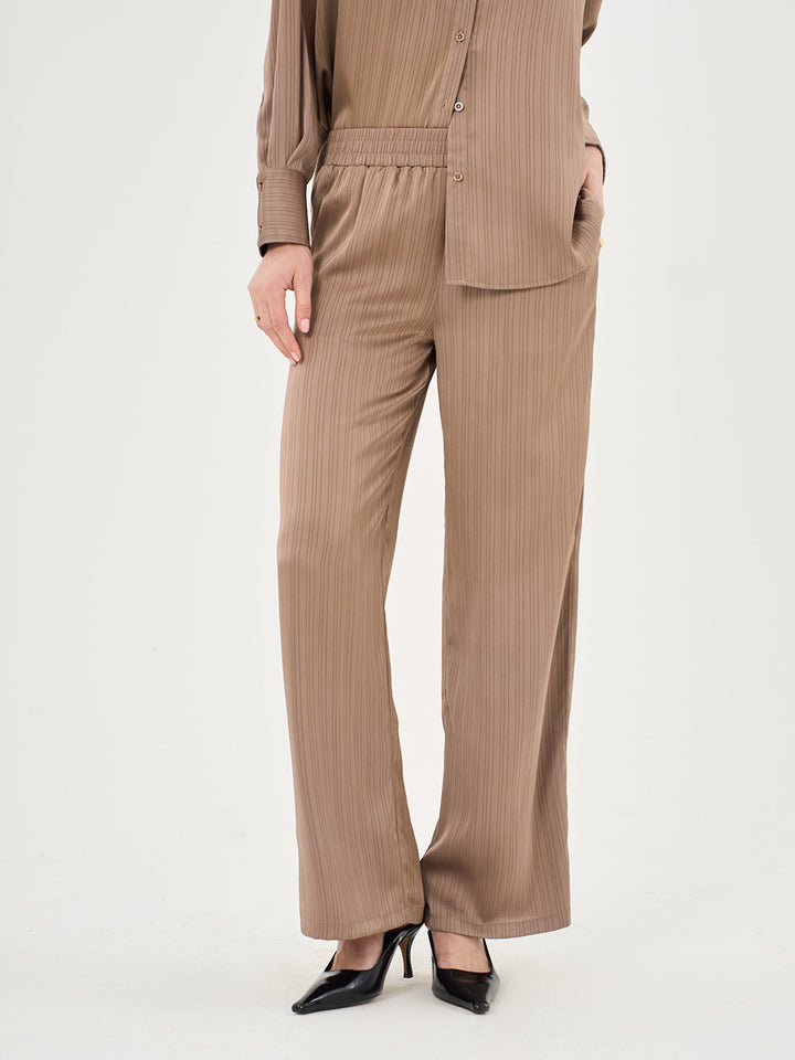 TEXTURE SATIN WIDE LEG TROUSER