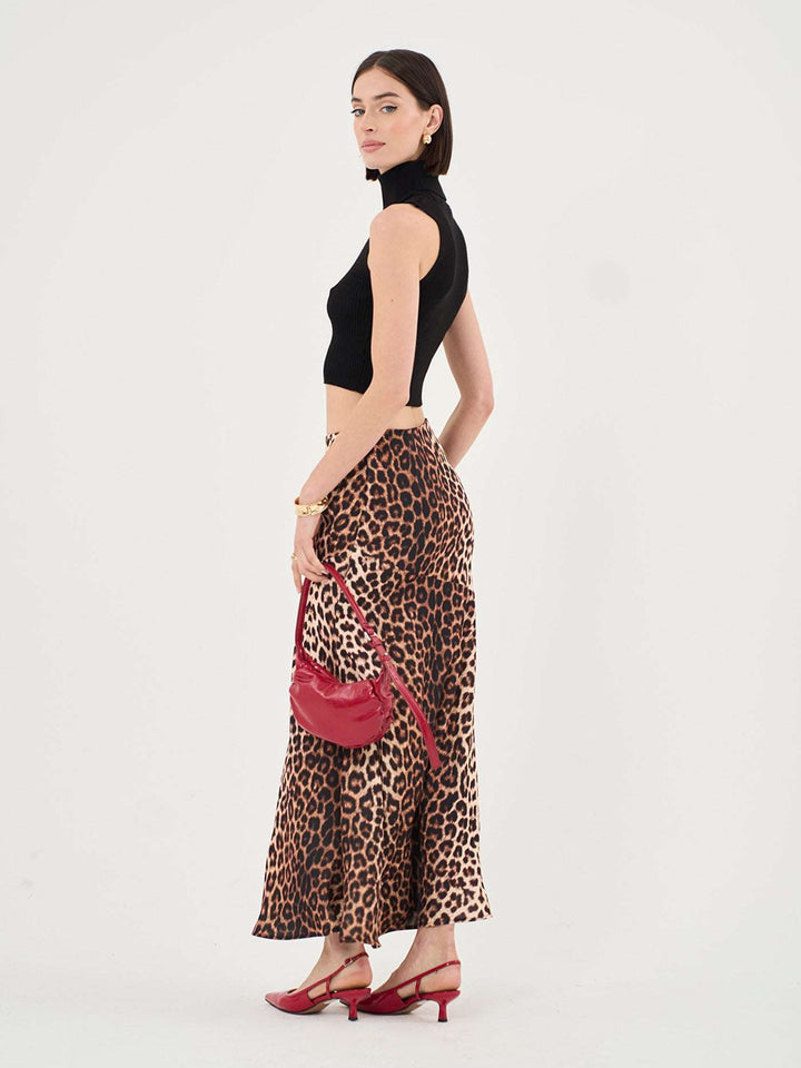 BIAS MIDI SKIRT LEOPARD