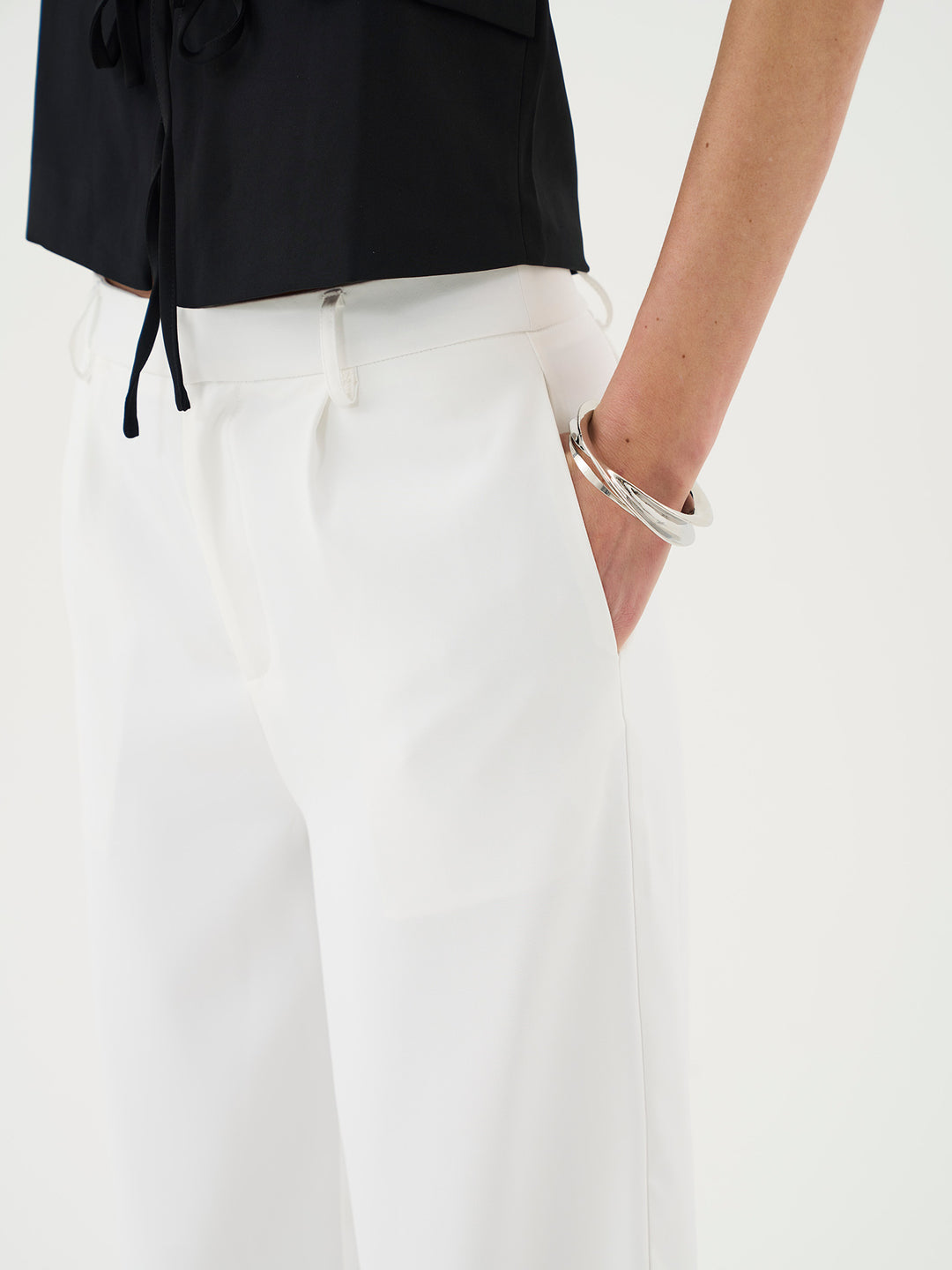 Tailored Wideleg Trousers In White Co-Ord