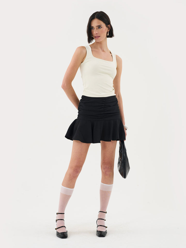 Polyamide Top With Wide Straps In Cream