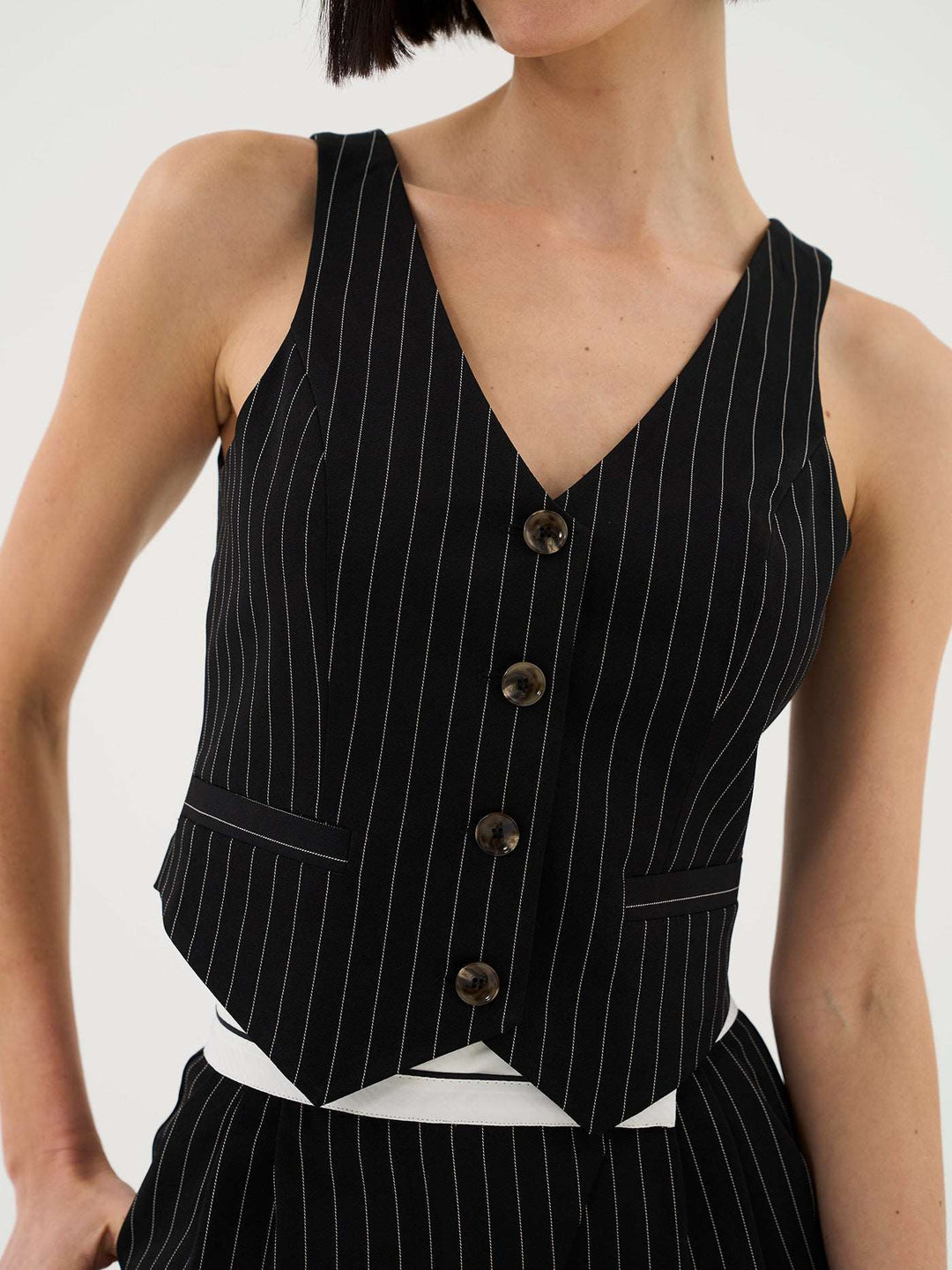 Fitted Pinstripe Waistcoat Co-ord