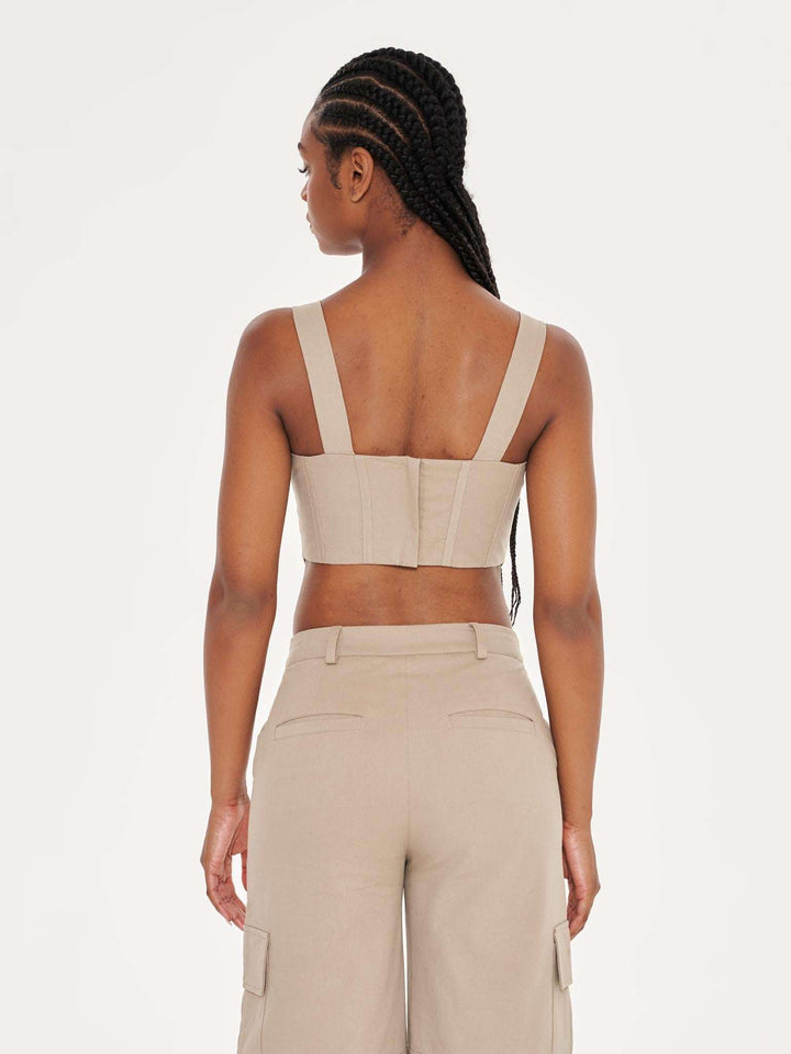 Plunge Corset Co-ord - Khaki