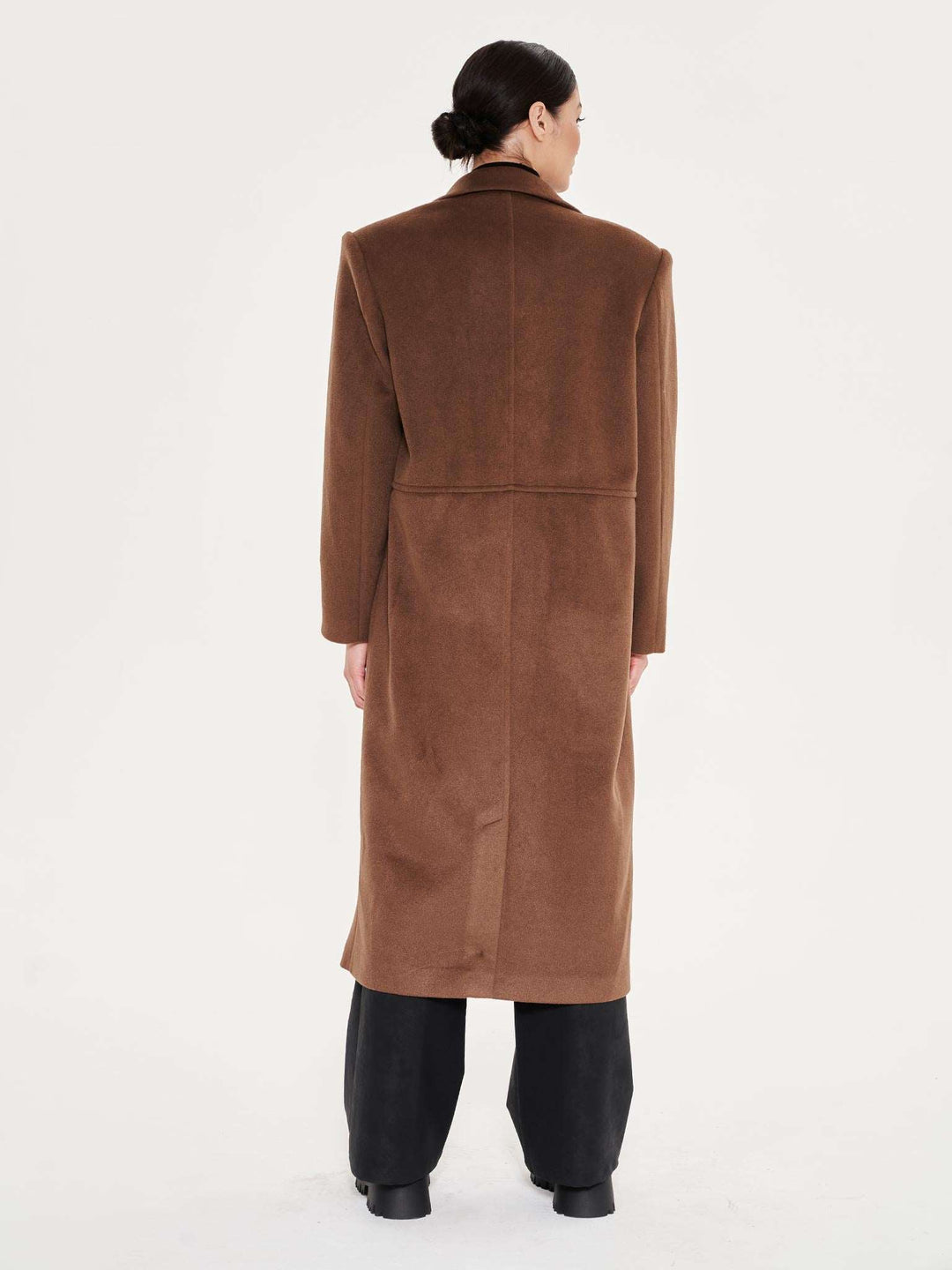 Tailored Crombie Coat - Brown