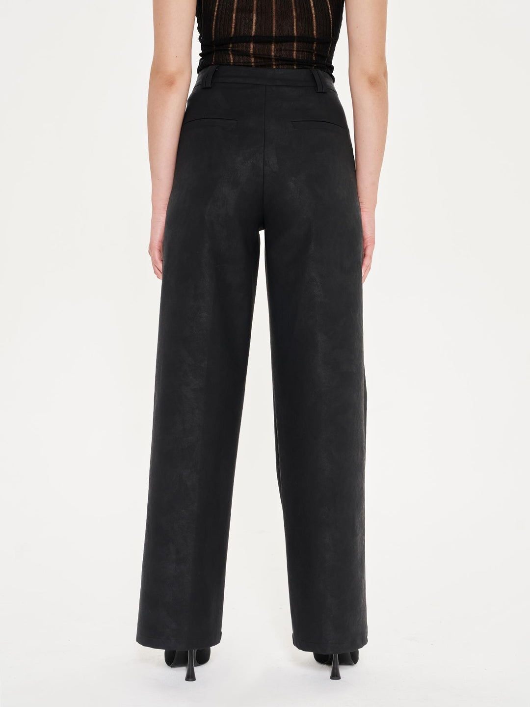 Faux Leather Tailored Trouser - Black