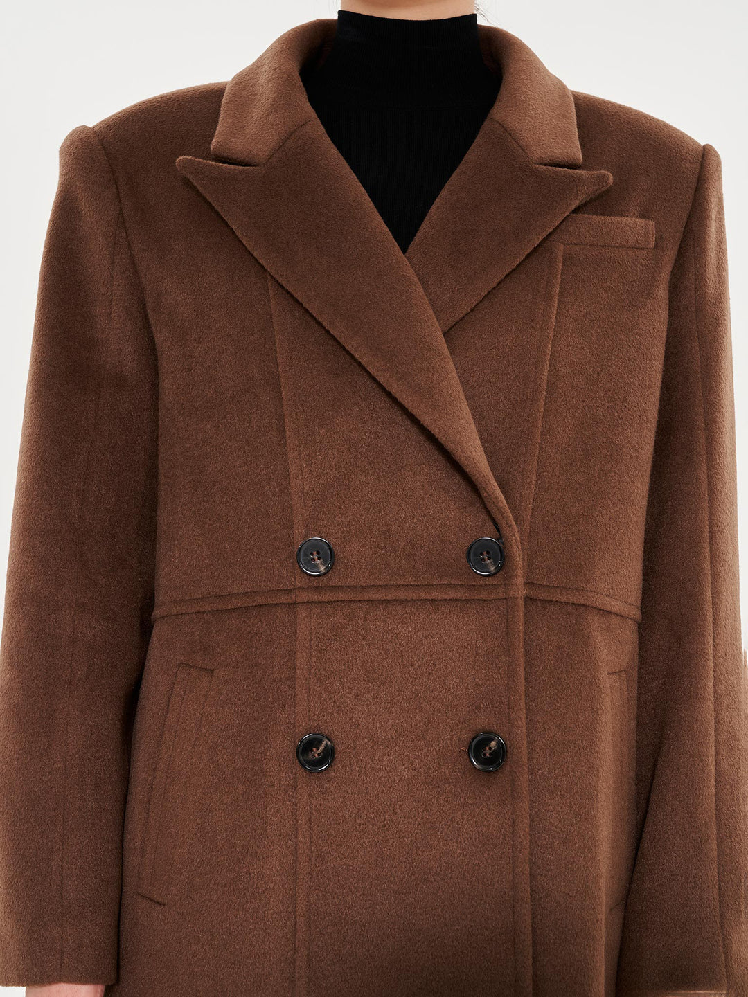 Tailored Crombie Coat - Brown